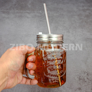 16 Oz Kính Cổ Điển <span class=keywords><strong>Mason</strong></span> Jar Cốc Với Nắp Lạnh Nước Giải Khát Uống Kính-Nhà Bếp Lưu Trữ Lọ - Product Image 4
