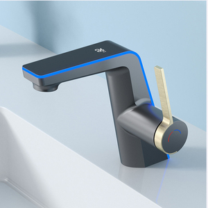 Robinet de cuisine et salle de bain moderne intelligent, sans contact, à poignée unique, thermostatique, <span class=keywords><strong>avec</strong></span> éclairage LED et valve en céramique, à monter sur comptoir, monotrou - Product Image 6