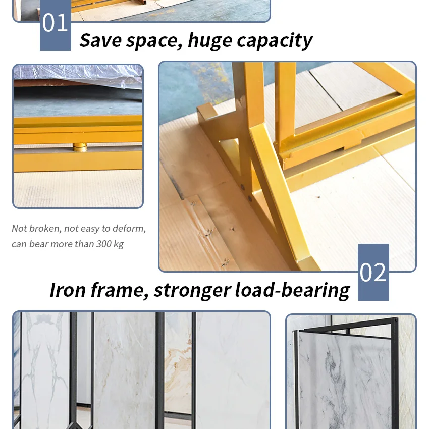 Custom Panel Size Factory Rotate Stone Marble Rack Stand Large Porcelain Sample Rock Plate Slab Ceramic Tile Display Racks