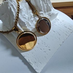 Collana con Ciondolo in Acciaio Inox 304 Placcato Oro 18K PVD Impermeabile Personalizzabile con Nome o Logo Incisione Laser Gioielli Personalizzati - Product Image 5