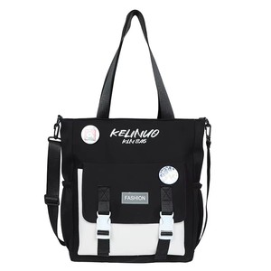 Bolso Tote de Lona para Estudiantes, Marca OEM THK0067, Gran Capacidad, Color Combinable, Diseño de Letras, Guangdong, China - Product Image 5