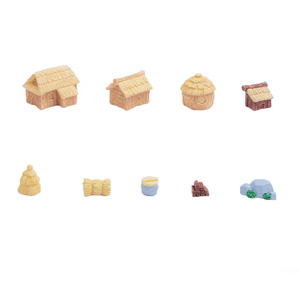 บ้านกระท่อมหลังคาฟางขนาดเล็ก ของตกแต่งสวนเรซิ่น ของประดับตกแต่งภูมิทัศน์กลางแจ้ง รูปทรงไม่สม่ำเสมอ แบบตั้งพื้น - Product Image 1