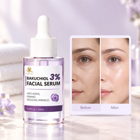 Sérum Personnalisé Bakuchiol Alternative au Rétinol Acide Hyaluronique Hydratant Soin Anti-Rides Cosmétiques pour Peaux Matures 30ml