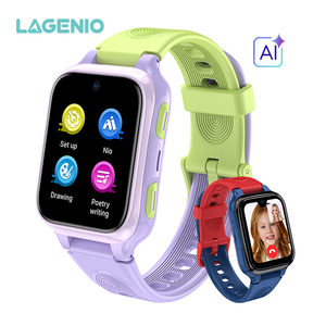 라겐니오 K9 2026 4G GPS AMOLED 디스플레이 사각형 IP68 방수 5MP 카메라 SIM 지원 안드로이드 SOS AI 어시스턴트 키즈 스마트워치 - Product Image 1