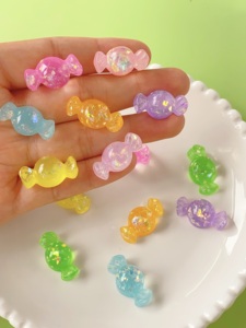 100 pièces de nouveaux cabochons en résine plats brillants de style dessin animé mignon, pour la fabrication de bijoux et la décoration artisanale - Product Image 2