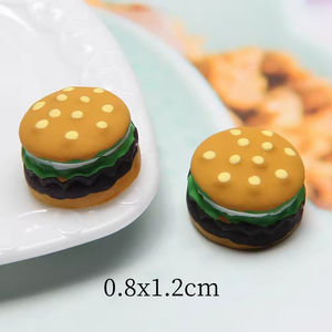 Accessoires de jouets en résine miniature pour maison de poupée, hamburger à faire soi-même pour poupées - Product Image 4