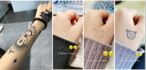 Inkbox impermeabile piccole citazioni finto tatuaggi blu Genipa Gardenia dito temporaneo e mano posteriore a base di pianta adesivo del tatuaggio - Product Image 4