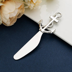 Cuchillo para Queso de Metal Estilo Marino, Cortador de Pizza con Forma de Ancla de Barco y Esparcidor de Mantequilla, Recuerdos de Boda con Caja de Regalo - Product Image 3