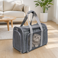 Bolsa de Transporte Plegable para Mascotas, de Oxford, con Ventana de Malla Transpirable, para Viajes, para Gatos y Perros Pequeños, Ligera, con Múltiples Cierres, OEM