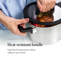 Olla de Cocina Clásica con Tapa de Vidrio Templado, Base de 5 Capas de Acero Inoxidable, Resistente, para Sopa y Caldos, Apta para Inducción, en Oferta