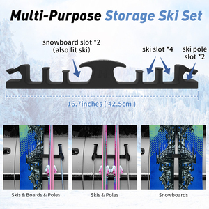 Supporto <span class=keywords><strong>Magnetico</strong></span> Hikeen per Sci e Snowboard da <span class=keywords><strong>Auto</strong></span>, Contiene fino a 4 Paia di Sci o 2 Snowboard, 2 Bastoncini da Sci - Product Image 3