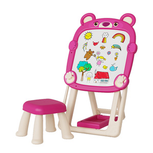Support de planche à dessin pour enfants, en plastique magnétique, pliable sur deux côtés, avec chaise, pour enfants de 2 à 6 ans - Product Image 5