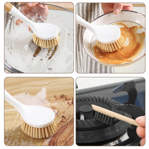 <b>Round</b> Head Multi Functional Pot Scrubber Long Handle Kitchen Cleaning <b>Brush</b> For Pots Pans Degreasing Plastic With Stovetop Use - Product Image 3