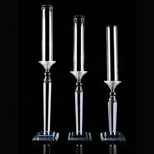 Wedding Table Centerpieces Antique Hurricane Crystal Candle Holders Glass Candlesticks