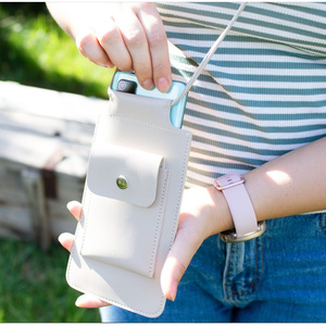 Bolso bandolera de cuero PU/bolsa para teléfono, bolsa de almacenamiento para teléfono de color caramelo/funda de cuero, mini bolsa para auriculares de un solo hombro para exteriores. - Product Image 2