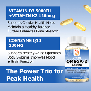Gélules d'Oméga-3 OEM ODM, Acides Gras Oméga-3, Coenzyme Q10, Vitamine D3, Soutien à la Flexibilité, Soutien Cardiaque, Stimulation Cérébrale - Product Image 4