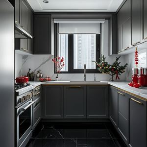 Mueble de Cocina Modular de Madera Maciza de Alta Calidad de China, Almacenamiento de Diseño Moderno, Despensa de Cocina Impermeable y Ecológica - Product Image 6