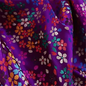 아름다움 꽃 디자인 브로케이드 새틴 패브릭 꽃 패턴 자카드 직물 여성 드레스 의류 장식