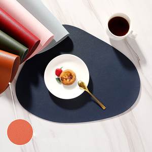<b>Waterproof</b> Eco-Friendly PU Leather Picnic Table <b>Mat</b> Non-Slip Soft Black Brown Placemat Heat Insulation Washable Home <b>Kitchen</b> - Product Image 3