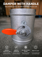 Régulateur de débit d'air manuel pour système CVC, à poignée circulaire en acier inoxydable, pour conduits circulaires, 125 mm