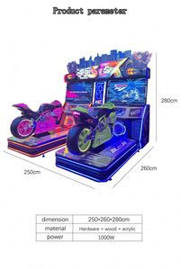 เครื่องเกมจำลองการแข่งรถ VR ขั้นสูง พร้อมเก้าอี้เคลื่อนไหว ให้ประสบการณ์การขับขี่แบบสมจริง อุปกรณ์เชิงพาณิชย์สำหรับมอเตอร์ไซค์แบบไดนามิก - Product Image 3