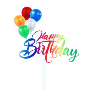 Decorazione per Torta <span class=keywords><strong>di</strong></span> <span class=keywords><strong>Compleanno</strong></span> alla Moda, Lettere in Acrilico Colorato UV con Stampa Colorata 'Happy Birthday', Regalo dal Produttore - Product Image 6