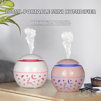 Humidificateur ultrasonique portable mini 200 ml le plus vendu avec aromathérapie, 7 couleurs LED, pour usage extérieur et en voiture