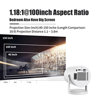 Allwinner H713 P2 Mini Projecteur Haute Définition Affichage LED Lampes Portable et Distance de Projection 3M