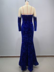 فساتين سهرة نسائية موضة 2024، فستان حفلات مطرز بالترتر بفتحة جانبية ورقبة على شكل V، فساتين سهرة جذابة - Product Image 3