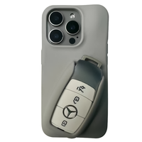 Couverture de clé de voiture insérable minimale pour iPhone 15 Pro Max nouveau Design couleur unie coque de téléphone en Silicone liquide accessoire en TPU