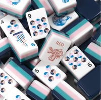 Set Mahjong Amerika Harimau Putih Mewah, Set Permainan dengan 160/166 Ubin Mahjong Unik dan Desain Artistik yang Berani