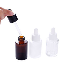 Flacon compte-gouttes en verre ambré dépoli transparent de 1 oz pour cosmétiques et soins de la peau – Flacon vide avec compte-gouttes - Product Image 4