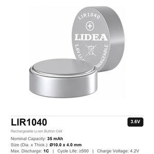 3,6V Wiederaufladbare Lithium-Ionen-Knopfzellenbatterie LIR1040 35mAh für Medizinische Geräte <span class=keywords><strong>LIDEA</strong></span> Marke Hergestellt in China - Product Image 3