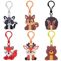 Pendentif de sac à thème animal, personnalisable avec logo 3D, en caoutchouc imprimé UV, léger, étanche, avec mousqueton, porte-clés, cadeau