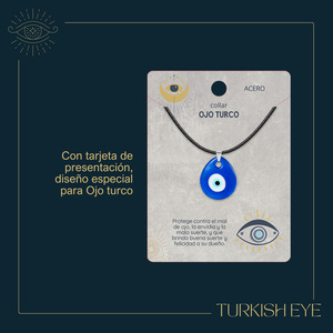 Collana occhio turco in acciaio Color argento con catena a maglie alla moda placcata in oro con zircone di perle diamantate per regalo o festa - Product Image 4