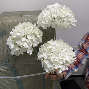 Trắng Tú Cầu Hoa Trang Trí Đám Cưới Hoa Lụa 90 Cánh Hoa Mảnh Duy Nhất Lớn Tú Cầu Hoa Nhân Tạo - Product Image 1