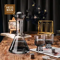 Ensemble de carafes à vin en verre soufflé transparent de haute qualité, pour usage domestique, 900 ml, soufflé à la main, design moderne, personnalisable