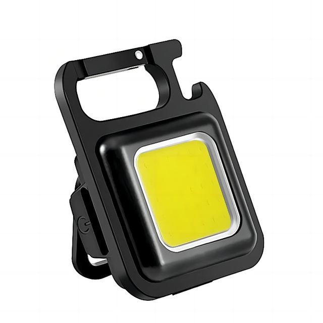 Mini Super Bright Rechargeable Magnetic COB LED Keychain Flashlight Aluminum Alloy Body IP65 Waterproof Work Light Emergency