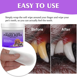 Almohadillas dentales para <span class=keywords><strong>limpieza</strong></span> de las encías de los dedos para <span class=keywords><strong>perros</strong></span> y gatos, eliminación de placa de sarro, mal aliento, sabor a menta - Product Image 2