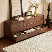 Commode moderne à 9 tiroirs en noyer noir américain, bois massif, durable, écologique, rangement de chambre à coucher pour les dossiers et les vêtements