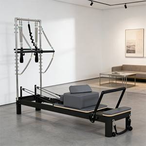 Reformer de Pilates en aluminium noir de haute qualité - Idéal pour la salle de sport à domicile et les studios professionnels - Product Image 3