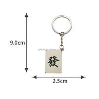 Kartu Poker Mahjong Dua Sisi Custom, Gantungan Kunci dengan Logo Cetak UV, Personalisasi, Tahan Air, Bahan Zinc Alloy Custom