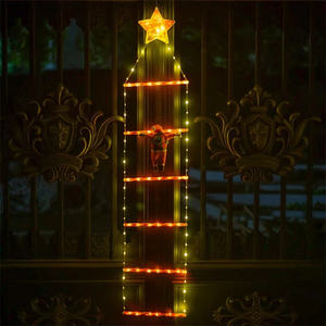 Decoración navideña Colgante disfraz de Papá Noel Cadena de luz LED escalera de escalada <span class=keywords><strong>para</strong></span> ventana balcón techo Chimenea Colgante Santa - Product Image 2