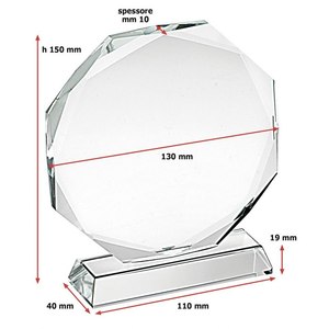 Trofeo STACCATO 19d.130 con Base Octogonal, Medalla y Placa de Plástico y Hierro con Impresión UV para Premios, Regalos de Bienvenida para Ferias Comerciales - Product Image 3