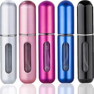 Flacon pulvérisateur de parfum portable mini rechargeable, étui pompe à parfum, lot de 8 cylindres cosmétiques en aluminium personnalisés de 5 ml - Product Image 3