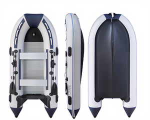 Bateau <span class=keywords><strong>de</strong></span> pêche gonflable professionnel bleu gris pour 4/6 personnes en PVC avec fond en alliage d'aluminium, adapté à une utilisation en extérieur - Product Image 4