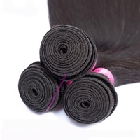Extensions de cheveux humains 100% brésiliens, lisses, en mèches, 32 pouces, tressées, naturelles, 100% vierges, non traitées, Remy, double épaisseur