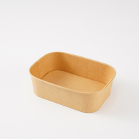 Boîte à lunch rectangulaire en papier kraft sans plastique, jetable, écologique, pour usage industriel, nourriture pour bébés, restauration, service de repas en camping