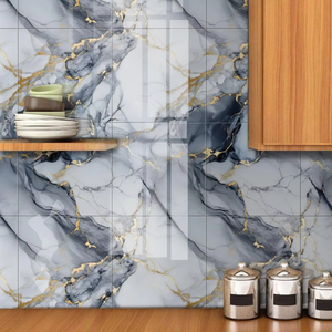 Adesivo Murale Moderno Effetto Marmo Impermeabile in <span class=keywords><strong>PVC</strong></span> per Cucina <span class=keywords><strong>Bagno</strong></span> Ospedale Decorazione Casa - Product Image 2