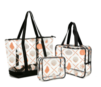 Individuell Bedruckte Transparente Taschensets mit Hawaiianischen Muscheldesigns in Klein/Mittel/Groß für Tägliche Reisebedürfnisse